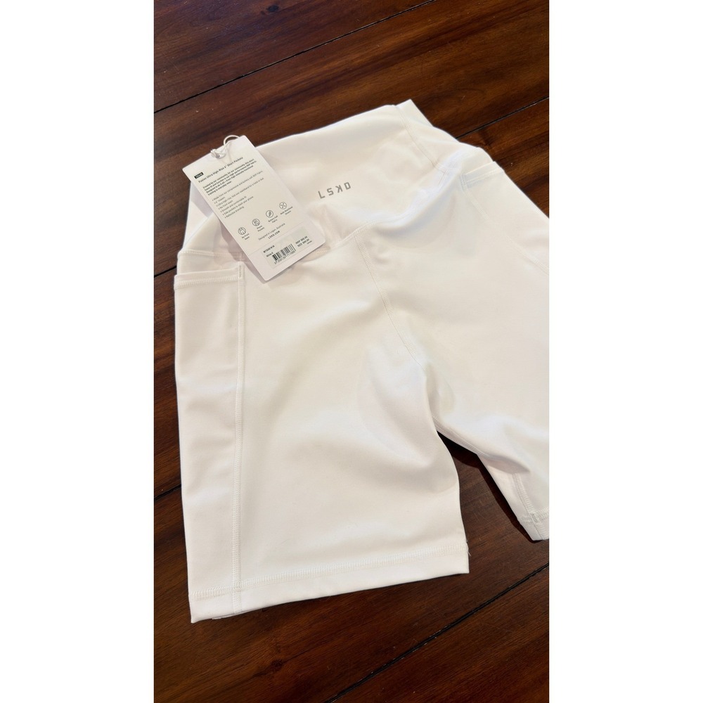 LSKD Fusion Ultra High-Rise 6" Short Pockets White Women's Size Small NWT NEW - Picture 13 of 16